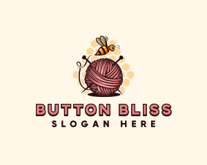 Honey Bee Yarn Ball Tailoring logo design