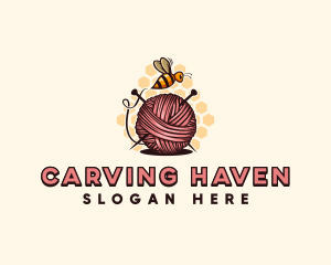 Honey Bee Yarn Ball Tailoring logo design