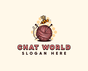 Honey Bee Yarn Ball Tailoring logo design