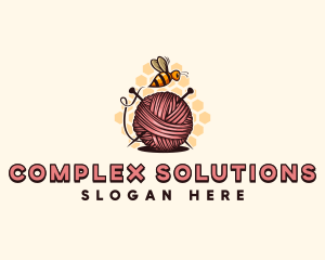 Honey Bee Yarn Ball Tailoring logo design