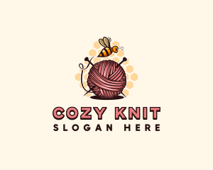 Honey Bee Yarn Ball Tailoring logo design