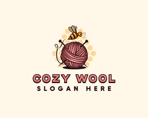 Honey Bee Yarn Ball Tailoring logo design