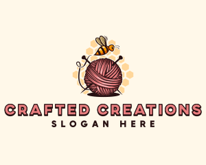 Honey Bee Yarn Ball Tailoring logo design