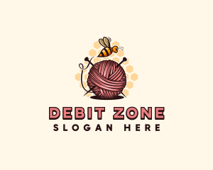 Honey Bee Yarn Ball Tailoring logo design