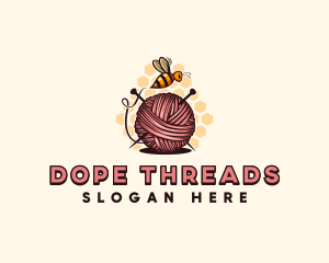 Honey Bee Yarn Ball Tailoring logo design