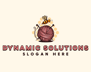 Honey Bee Yarn Ball Tailoring logo design