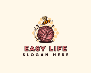 Honey Bee Yarn Ball Tailoring logo design