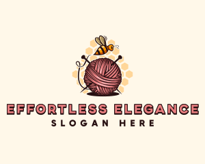 Honey Bee Yarn Ball Tailoring logo design