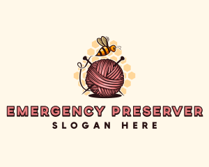 Honey Bee Yarn Ball Tailoring logo design