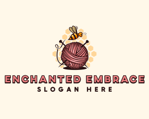 Honey Bee Yarn Ball Tailoring logo design