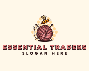 Honey Bee Yarn Ball Tailoring logo design