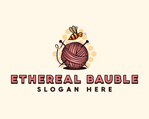 Honey Bee Yarn Ball Tailoring logo design