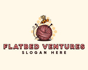 Honey Bee Yarn Ball Tailoring logo design