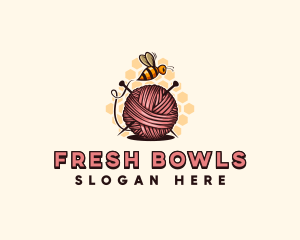 Honey Bee Yarn Ball Tailoring logo design