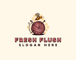 Honey Bee Yarn Ball Tailoring logo design