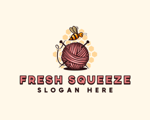 Honey Bee Yarn Ball Tailoring logo design