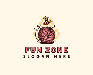 Honey Bee Yarn Ball Tailoring logo design