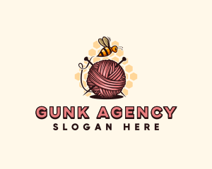 Honey Bee Yarn Ball Tailoring logo design