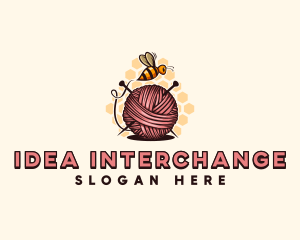 Honey Bee Yarn Ball Tailoring logo design