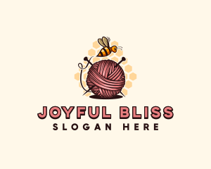 Honey Bee Yarn Ball Tailoring logo design