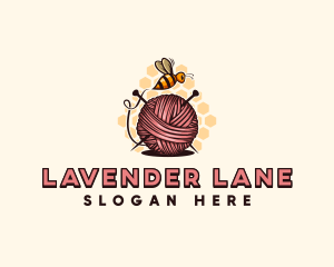 Honey Bee Yarn Ball Tailoring logo design