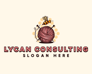 Honey Bee Yarn Ball Tailoring logo design