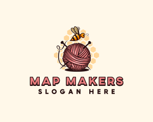 Honey Bee Yarn Ball Tailoring logo design