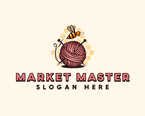 Honey Bee Yarn Ball Tailoring logo design