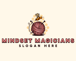 Honey Bee Yarn Ball Tailoring logo design