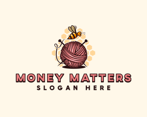 Honey Bee Yarn Ball Tailoring logo design