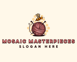 Honey Bee Yarn Ball Tailoring logo design