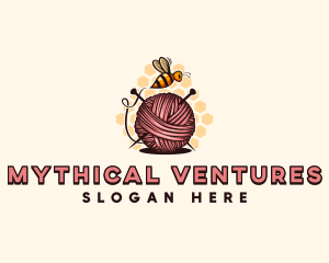 Honey Bee Yarn Ball Tailoring logo design