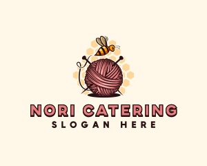 Honey Bee Yarn Ball Tailoring logo design