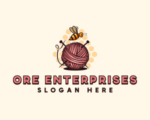 Honey Bee Yarn Ball Tailoring logo design