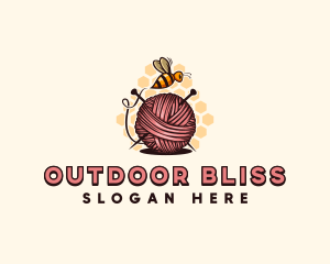 Honey Bee Yarn Ball Tailoring logo design