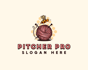 Honey Bee Yarn Ball Tailoring logo design