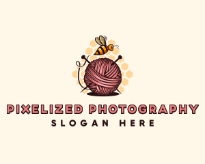 Honey Bee Yarn Ball Tailoring logo design