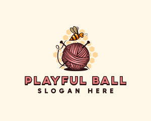 Honey Bee Yarn Ball Tailoring logo design