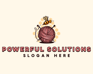 Honey Bee Yarn Ball Tailoring logo design