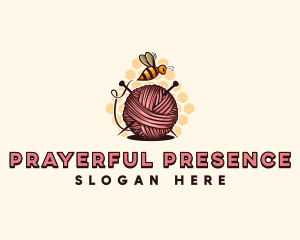 Honey Bee Yarn Ball Tailoring logo design