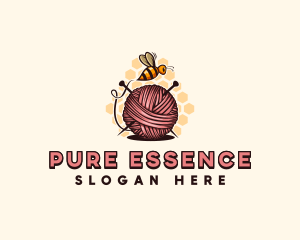 Honey Bee Yarn Ball Tailoring logo design