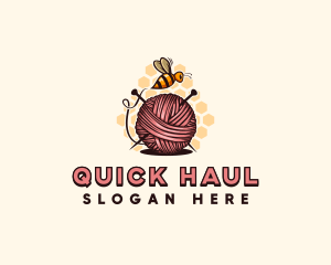 Honey Bee Yarn Ball Tailoring logo design