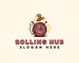 Honey Bee Yarn Ball Tailoring logo design