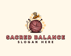 Honey Bee Yarn Ball Tailoring logo design