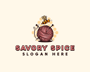 Honey Bee Yarn Ball Tailoring logo design