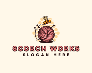 Honey Bee Yarn Ball Tailoring logo design