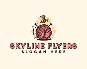 Honey Bee Yarn Ball Tailoring logo design