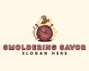 Honey Bee Yarn Ball Tailoring logo design