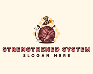 Honey Bee Yarn Ball Tailoring logo design