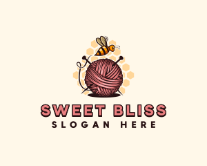 Honey Bee Yarn Ball Tailoring logo design